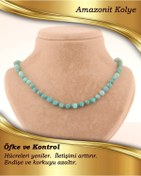Resim OSMANLI DEĞERLİ TAŞ Sertifikalı Amazonit 6mm Düğümlü Kolye 
