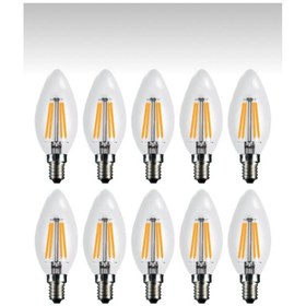 Resim Edison 10 Adet Gün Işığı Renk Düz Buji Ampul E14 Duy 