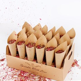 Resim 1 Set Düğün Kağıt Koni Kutusu, Kağıt Düğün Konfeti Koni Tabak, Kağıt Konfeti Kutusu, Rustik Düğün Dekorasyonu DIY Stand, Düğün Doğum Günü Malzemeleri, Parti Hediyeleri, Masa Dekoru, Yılbaşı Dekoru, Parti Dekoru Malzemeleri 