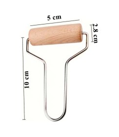 Resim Ahşap Silindir Kil Rulosu 5 Cm 1 Adet Seramik Şekillendirme Metal Sap Çömlekçilik 