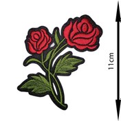 Resim REMSATİC Ütü Ile Yapışan Arma - Yama - Patch - Gül Modeli (9cm X 11cm) 