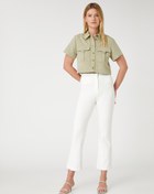 Resim Outdoor Görünümlü Crop Gömlek Cepli Düğmeli Modal 