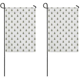 Resim Noel Desenli 2 Li Bahçe Bayrağı Seti, Çift Taraflı 12x33 İnç Açık Alan İçin 12+ 