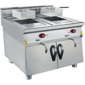 Resim CSA Inox CSA Karacasan 900 Seri 80 cm Dolaplı Doğalgazlı Fritöz 