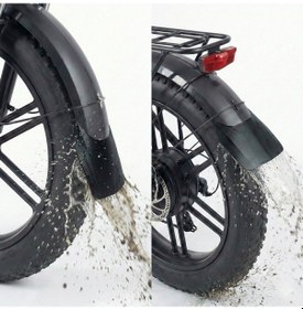 Resim Heugers Rks Skyjet Uyumlu 20x4.0 Elektrikli Bisiklet Çamurluk Tozluğu - Ön Ve Arka Fat Bike Ek Korum Siyah 