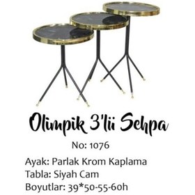 Resim Brc Olimpik Zigon Siyah Mermer Desen Metal Transmisyon Çelik Gold 