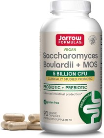Resim Jarrow Formulas, Vegan Saccharomyces Boulardii Probiyotik + Prebiyotik MOS, 5 Billion CFU, 90 Veggie Caps 
