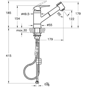 Resim Artema Harmony Pull Out Eviye Bataryası Krom A41864 