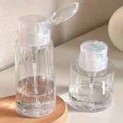 Resim 8.45oz / 10.14oz Yuvarlak Şeffaf Plastik Pompa Basınçlı Şişe, Kokusuz Koku Yok, Taşınabilir, Sadece Elde Yıkama, Boş, Oje Çıkarıcı, Makyaj Temizleyici, Makyaj Tonu için Dayanıklı Plastik Malzeme, Seyahat için Kompakt Tasarım 