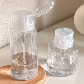 Resim 8.45oz / 10.14oz Yuvarlak Şeffaf Plastik Pompa Basınçlı Şişe, Kokusuz Koku Yok, Taşınabilir, Sadece Elde Yıkama, Boş, Oje Çıkarıcı, Makyaj Temizleyici, Makyaj Tonu için Dayanıklı Plastik Malzeme, Seyahat için Kompakt Tasarım 