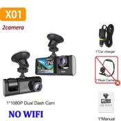 Resim 3lenss Araba Dvr 1080p Dash Cam Arabalar Için Wifi Uygulama Video Kayıt Cihazı Çift Len Dashcam X01-2cam None 