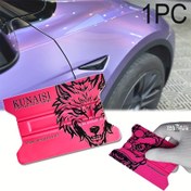 Resim 1parça KUNAISI Manyetik Araba Filmi Kazıyıcı Aracı - Ergonomik Pembe ve Siyah Tasarım ile Kurt Başlıklı Logo, Dayanıklı Plastik Araba Boya Koruma ve Film Kurulumu için, Araç Detaylandırma Aksesuarı, Şık Detaylandırma Aksesuarı, Yüksek Kalite 