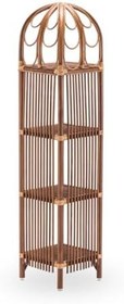 Resim Apollon Bambu Raf - El Yapımı Dekoratif Çok Amaçlı Raf Ünitesi - Balkon, Veranda ve Kapalı Mekan Kullanımı - 33x33 cm, 144 cm Yükseklik 