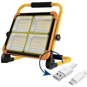 Resim Güneş Enerjili İkaz Lambalı Portatif Led Projektör 100 Watt L Aya 