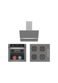 Resim Simfer 10 Fonksiyon Airfry Gri 3'lü Ankastre Set (8217 Fırın + 3538 Ocak + 8740 Davlumbaz) 