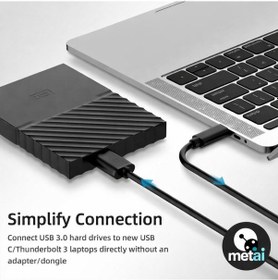 Resim Metai Usb-c To Micro B 3.0 Hard Disk Kablosu 1 Metre 5gbps Yüksek Hızlı Veri Aktarımı Type-c Harici Hdd & Ssd Bağlantı Kablosu Wd, Seagate, Toshiba Uyumlu Siyah 