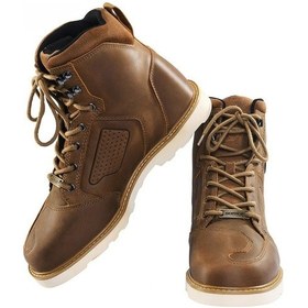 Resim Motosiklet Retro Korumalı Bot Hakiki Deri Aşınmaya Dayanıklı Vintage Brown Motor Botu 