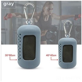 Resim Monyee Spora Özel Soğuk Hissetme Silikon Havlu Seti - Hızlı Kuruyan, Taşınabilir, Gri, Küçük 40x40cm - Toplu Satış Çok Renkli 