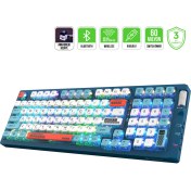 Resim Gamepower Sense Rgb Wireless/bluetooth/kablolu Mekanik Red Switch Ingilizce Q Gaming Klavye 