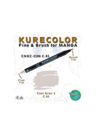 Resim Zig Kurecolor Fine & Brush For Manga Çizim Kalemi C.3 Cool Grey 