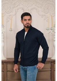 Resim Woolen World Regular Fit Dik Yaka İnce Baharlık Triko Hırka Lacivert 