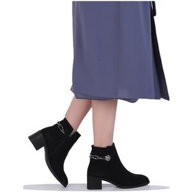 Resim Mp 242-228Zn Siyah Kadın 6Cm Topuklu Bot 001 