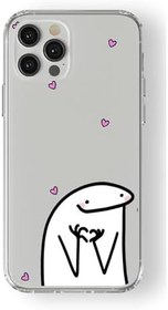 Resim Iphone 12 Pro Max ile Uyumlu Flork Tasarım Baskılı Şeffaf Kılıf 