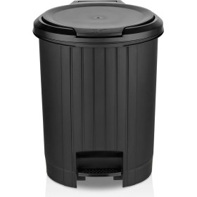 Resim Özel Kalite Bas Aç Mekanizmalı Banyo ve Mutfak Pedallı Çöp Kovası - Siyah 