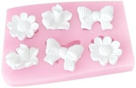 Resim Silikon Kalıp Mini Fiyonk ve Çiçek Figürleri Mum Kalıbı 