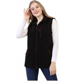 Resim Genius Store Genıus Store Kadın Polar Yelek Tam Fermuarlı 3 Cepli Siyah 