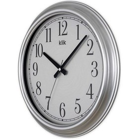 Resim Klik Beta Gümüş Dekoratif Sessiz Akar Duvar Saati Çok Renkli 