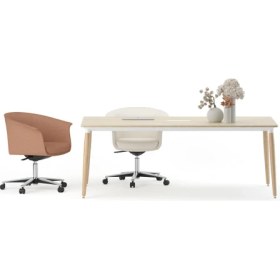 Resim Bürotime Era Toplantı Masası, Akasya & Ahşap Ayak, 100X200CM 