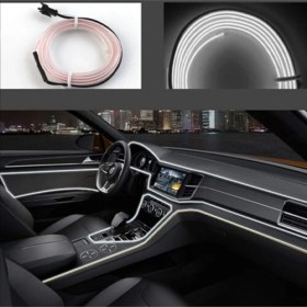 Resim Araç Araba Içi Torpido Ledi Renkli Ip Neon Ip LED 2 Metre Beyaz Neon 