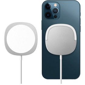 Resim Butu Y3 15w 12/13 Serisi İçin Magsafe Manyetik Çekim Kablosuz Şarj Cihazı Beyaz 