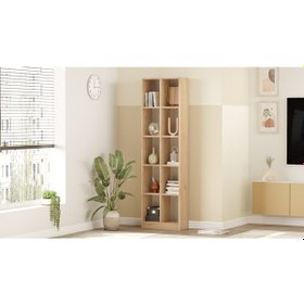 Resim Robin Home Vera Geniş Kitaplık 10 Raflı 180cm Sepet 