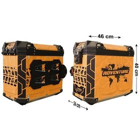 Resim Gp Kompozit Dsn03 Universal 40 Lt X 2 Desenli Alüminyum Motosiklet Yan Çanta Seti 