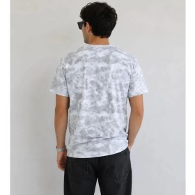 Resim Civetta Erkek Batik Desenli Tişört Bisiklet Yaka Kısa Kol Regular Fit T-Shirt - Gri 