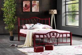 Resim ORKİDE METAL KARYOLA, BORDO, 160X200 
