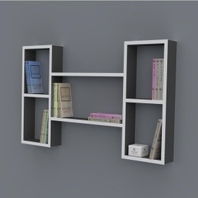 Resim Kenzlife Kitaplık Gülsu 060 100 20 Gri Duvar Rafı 