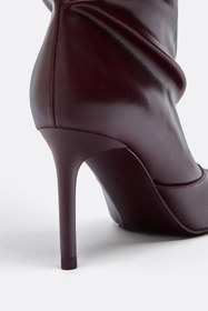 Resim Stradivarius Suni deri slouchy kesim topuklu çizme 