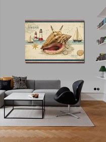 Resim Tablo Mega Kanvas Tablo Deniz Temalı Kartpostal YTCNVS503303, 50 x 70 