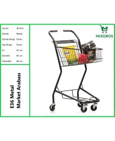 Resim E36 Şarküteri ve Kuruyemiş Metal Market Arabası 36 Litre Füme 