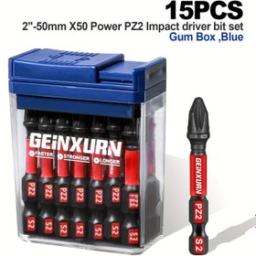 Resim 15 adet 2"-50mm X50 Güç PZ1/2/3 Darbe Vida Seti, Sakız Kutusu 