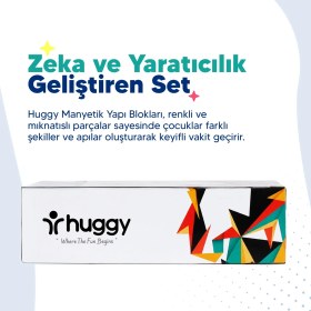 Resim Huggy Manyetik Puzzle 64 Parça Yapı Blokları 