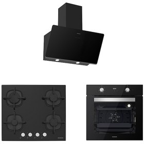 Resim Silverline BO6502B02 - CS5427B01 - 3457 Soho 60 Siyah Ankastre Set 