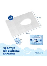 Resim MiniGuard Klozete Atılabilir Klozet Örtüsü Easyflush Özel Sistemli, Suda Çözünür, Tek Kullanımlık, Hijyenik 24 Adet 