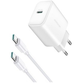 Resim Joyroom Jr-tcf24 30w Usb-c / Type-c Kablo Setli Hızlı Şarj Cihazı, Özellikler:ab Fişi Beyaz 