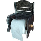 Resim Ahşap Bambu Mermer Desenli Wc Kağıtlık Wc Kağıtlığı Siyah 