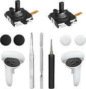 Resim Oculus Quest 2 Denetleyicisi için Joystick Yedek Kiti, Meta Quest 2 Denetleyicisi için Onarım Seti, 2 Joystick, T5 Tornavida, Cımbız, Gözetleme Aleti, 4 Parmak Çubuğu Tutacağı (Siyah-11 arada) 