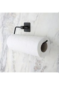 Resim Kendiliğinden Yapışkanlı Siyah Paslanmaz Metal Rulo Havluluk Aparat Çok Renkli 